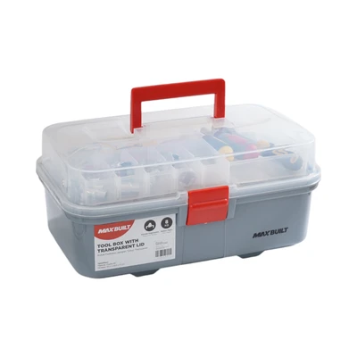 Gambar Maxbuilt Kotak Perkakas Dengan 2 Tingkat Organizer - Abu-Abu