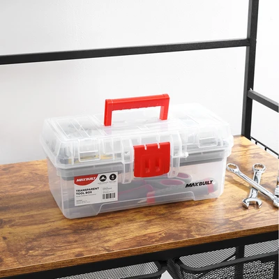 Gambar Maxbuilt 30x16x14 cm Kotak Perkakas Dengan Tray Transparan