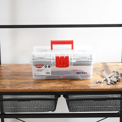 Gambar Maxbuilt 30x16x14 cm Kotak Perkakas Dengan Tray Transparan