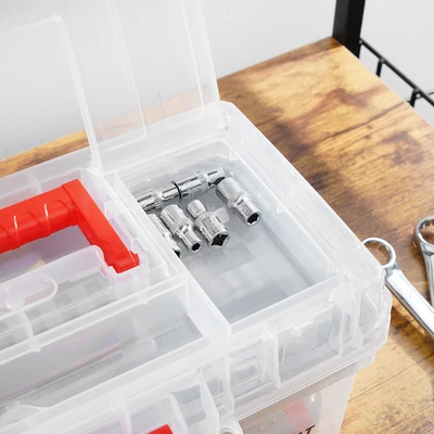 Gambar Maxbuilt 30x16x14 cm Kotak Perkakas Dengan Tray Transparan