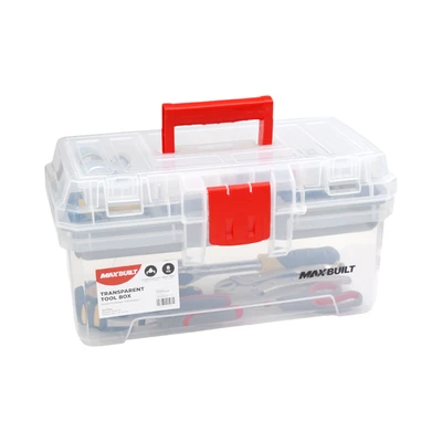 Gambar Maxbuilt 39.5x22x21 cm Kotak Perkakas Dengan Tray Transparan