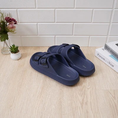 Gambar Ataru Ukuran 44 Sandal Double Strap Thick Slides - Biru Navy