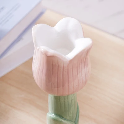 Gambar Informa 8x7.5x19 cm Patung Miniatur Dekorasi Flowery Tall - Peach