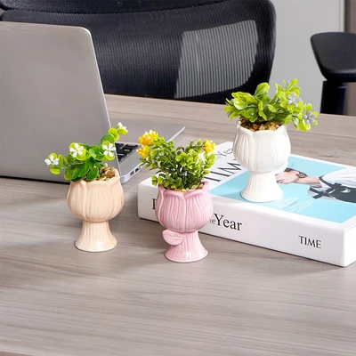 Gambar Informa Bunga Artifisial Mini Dengan Pot 5x5x15 cm Set 3 Pcs - Mix