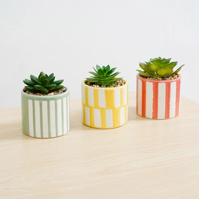 Gambar Informa Tanaman Artifisial Succulent Dengan Pot 7.3x7.3x10 cm Set 3 Pcs - Mix