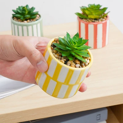 Gambar Informa Tanaman Artifisial Succulent Dengan Pot 7.3x7.3x10 cm Set 3 Pcs - Mix
