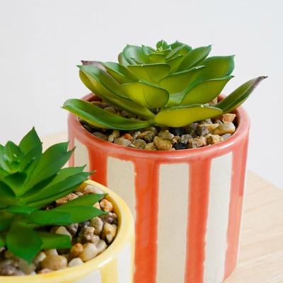 Gambar Informa Tanaman Artifisial Succulent Dengan Pot 7.3x7.3x10 cm Set 3 Pcs - Mix