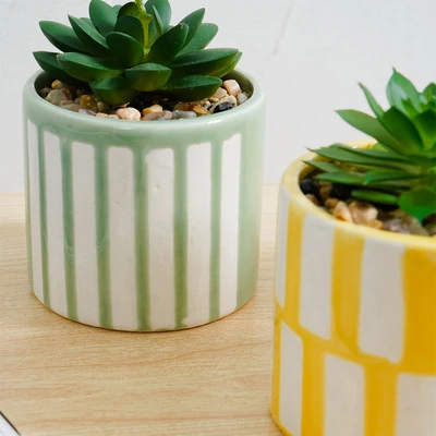 Gambar Informa Tanaman Artifisial Succulent Dengan Pot 7.3x7.3x10 cm Set 3 Pcs - Mix