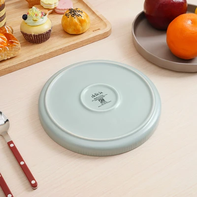 Gambar Delicia Piring Saji Dessert Stoneware Stripes 20 cm - Hijau