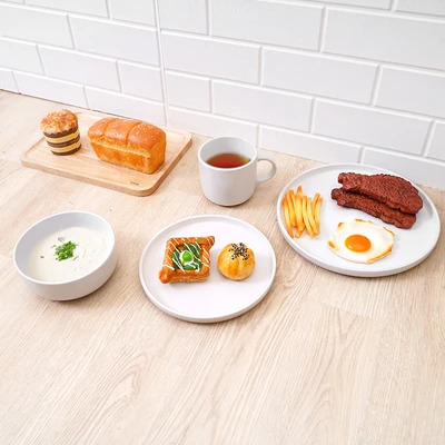 Gambar Delicia Earthy Perlengkapan Makan Set 4 pcs - Putih