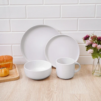 Gambar Delicia Earthy Perlengkapan Makan Set 4 pcs - Putih