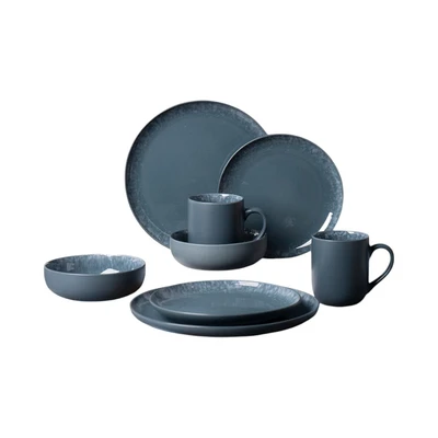 Gambar Delicia Greyish Perlengkapan Makan Set 8 pcs - Biru Navy