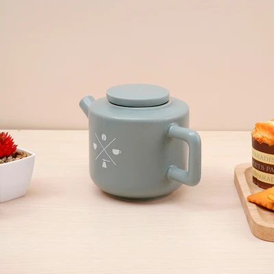 Gambar Delicia Lucha Teko & Cangkir Teh Keramik Stoneware Set 3 Pcs - Hijau