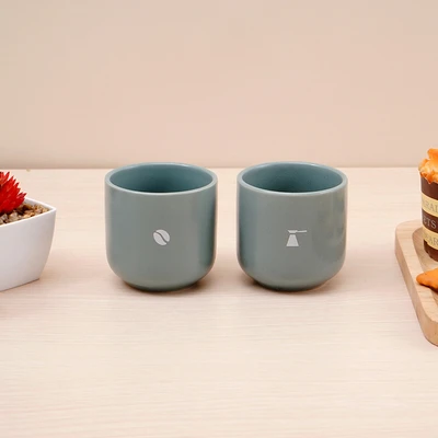 Gambar Delicia Lucha Teko & Cangkir Teh Keramik Stoneware Set 3 Pcs - Hijau