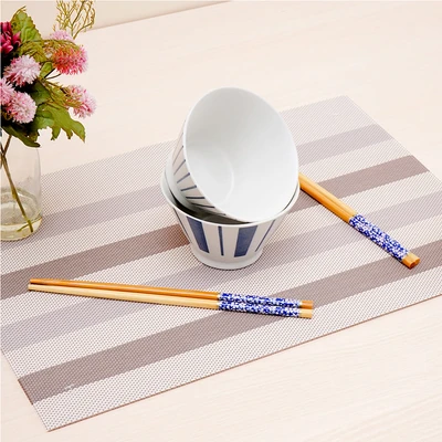Gambar Delicia Verti Mangkuk Dengan Sumpit Set 2 pcs - Biru/Putih