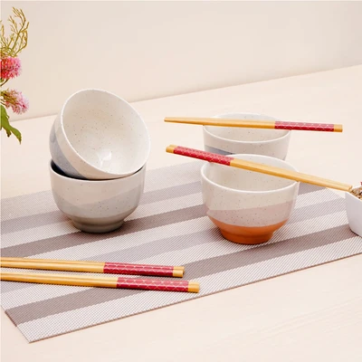 Gambar Delicia Abyss Mangkuk Dengan Sumpit Set 4 pcs - Mix