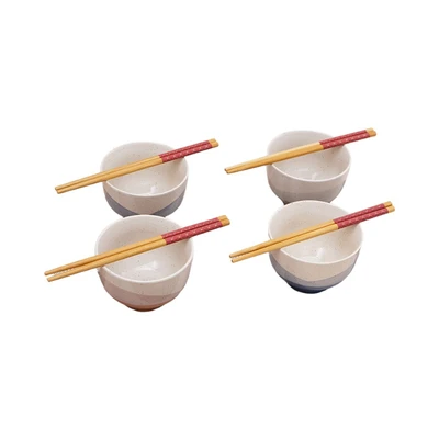 Gambar Delicia Abyss Mangkuk Dengan Sumpit Set 4 pcs - Mix