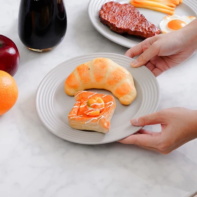 Gambar Delicia Piring Saji Dessert Stoneware Swirls 20 cm - Abu-Abu