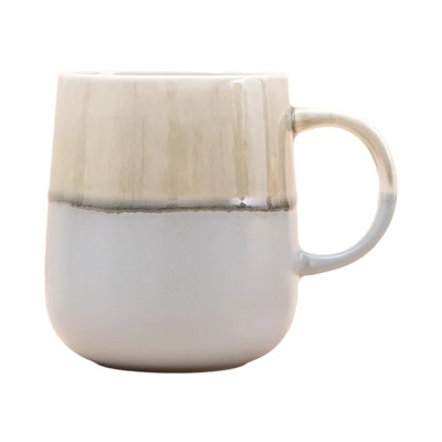 Gambar Delicia Mug Keramik Stoneware Drips 450 ml - Cokelat/Abu-Abu