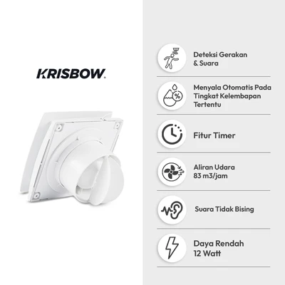 Gambar Krisbow Exhaust Fan Dengan Humidity Sensor 4 Inch - Putih