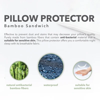 Gambar Informa Sleep Pelindung Bantal Sandwich Bamboo - Putih