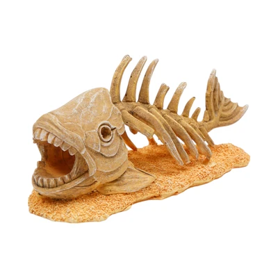Gambar Fishland Dekorasi Akuarium Polyresin Fishbone 16 cm - Cokelat