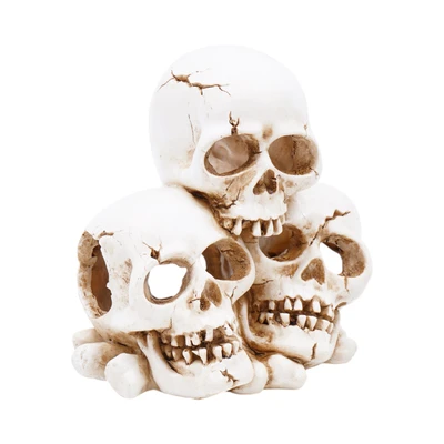 Gambar Fishland Dekorasi Akuarium Polyresin 3 Skulls 19 cm - Putih