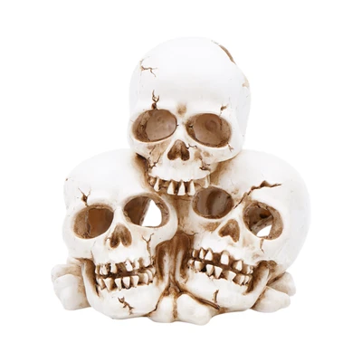Gambar Fishland Dekorasi Akuarium Polyresin 3 Skulls 19 cm - Putih