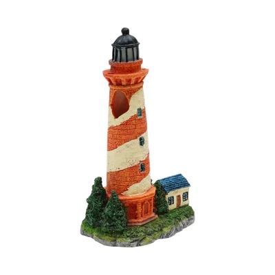 Gambar Fishland Dekorasi Akuarium Polyresin Lighthouse 11.5 cm - Merah