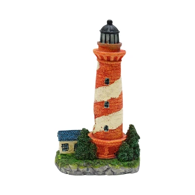 Gambar Fishland Dekorasi Akuarium Polyresin Lighthouse 11.5 cm - Merah