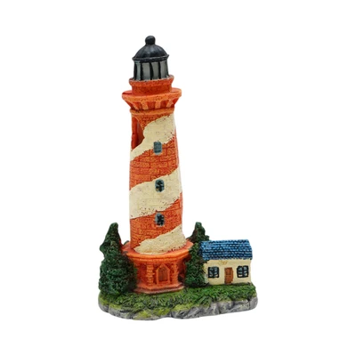 Gambar Fishland Dekorasi Akuarium Polyresin Lighthouse 11.5 cm - Merah