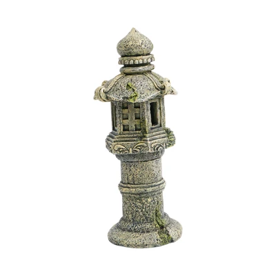 Gambar Fishland Dekorasi Akuarium Polyresin Pagoda 9.5 cm - Abu-Abu
