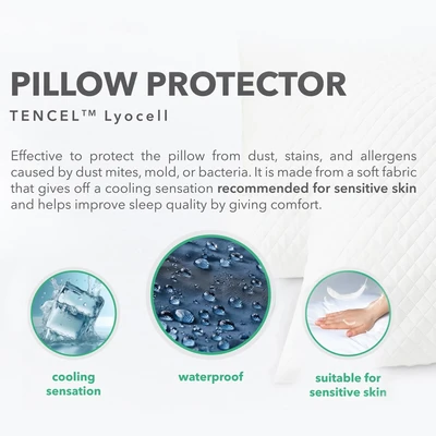 Gambar Informa Sleep Pelindung Bantal Sandwich White - Tencel Lyocell