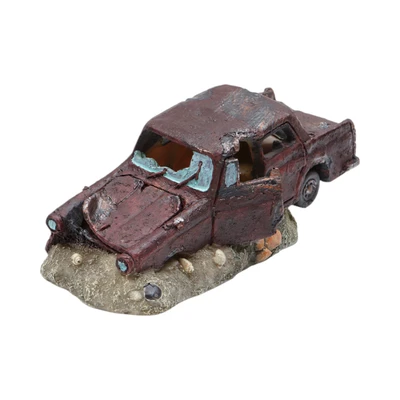 Gambar Fishland Dekorasi Akuarium Polyresin Wreck Car 18.5 cm