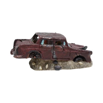 Gambar Fishland Dekorasi Akuarium Polyresin Wreck Car 18.5 cm
