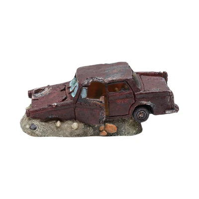 Gambar Fishland Dekorasi Akuarium Polyresin Wreck Car 18.5 cm
