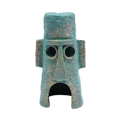 Gambar Fishland Dekorasi Akuarium Polyresin Stone Sea House 8 cm - Abu-Abu