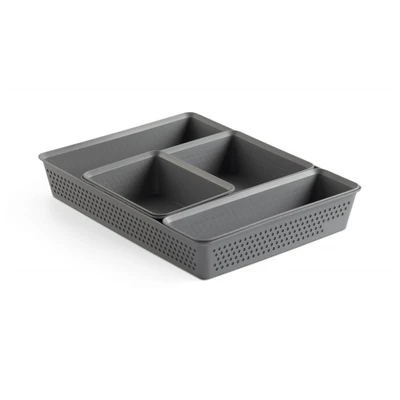 Gambar Tatay Organizer Laci Set 4 pcs - Abu-Abu Terra