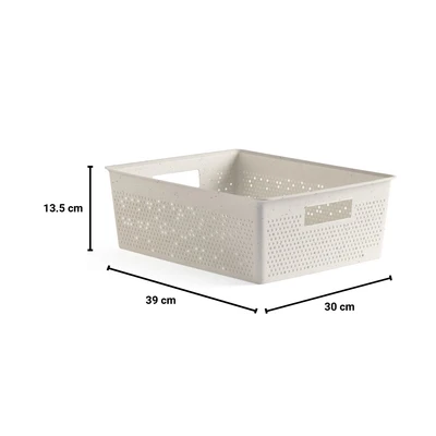 Gambar Tatay Keranjang Penyimpanan Ecohome 30x39x13.5 cm - Krem Terra