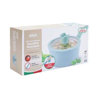 Gambar Culinart Ocean Wave Panci Saucepan Ceramic Coating 18 cm - Biru/Hijau