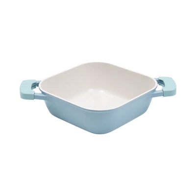 Gambar Culinart Ocean Wave Panci Casserole Square Ceramic Coating 24 cm - Biru/Hijau