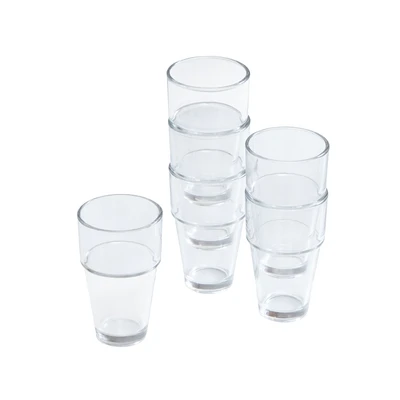 Gambar Appetite Roland Gelas Stackable 370 ml Set 6 Pcs Transparan