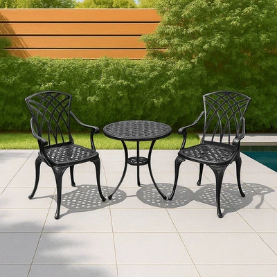 Gambar Soleil Gardenia Set Kursi & Meja Teras - Hitam