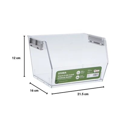 Gambar Stora Organizer Meja Stackable Small 21.5x16x12 cm Transparan