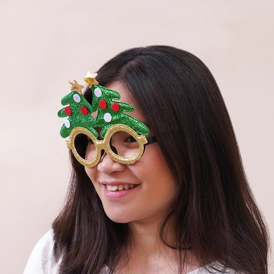 Gambar Ataru Kacamata Natal Christmas Tree - Gold