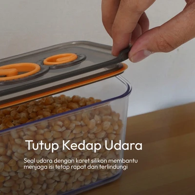 Gambar Culinart Crisper Wadah Makanan Akrilik 720 ml Transparan - Hitam/Transparan