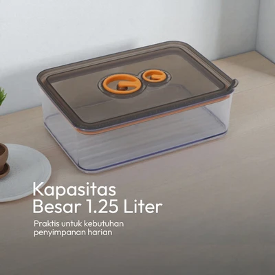 Gambar Culinart Crisper Wadah Makanan Akrilik 1.25 Liter Transparan - Hitam/Transparan