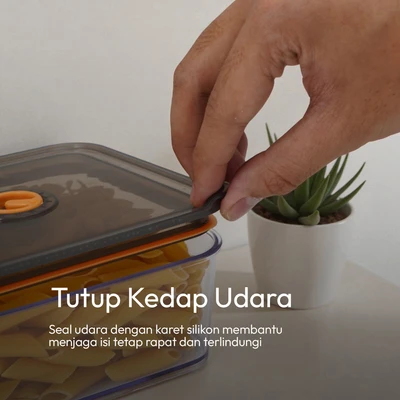 Gambar Culinart Crisper Wadah Makanan Akrilik 1.25 Liter Transparan - Hitam/Transparan