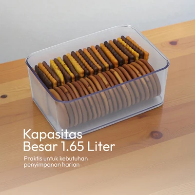 Gambar Culinart Crisper Wadah Makanan Akrilik 1.65 Liter Transparan - Hitam/Transparan