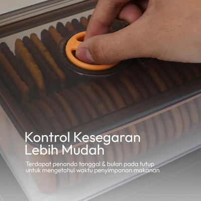 Gambar Culinart Crisper Wadah Makanan Akrilik 1.65 Liter Transparan - Hitam/Transparan
